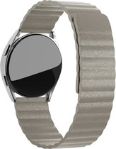 Strap-it smartwatch bandje leer 22mm - Magnetisch leren loop bandje geschikt voor Huawei Watch GT 2 46mm / GT 3 46mm / GT 3 Pro 46mm / GT 2 Pro / Watch 3 / Watch 3 Pro - Polar Vantage M / M2 / V3 / Grit X / Grit X Pro - kaki