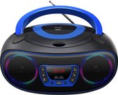 Denver Draagbare Radio CD Speler Kinderen - Bluetooth - Lichteffecten - Boombox - AUX - FM - TCL212BT - Blauw