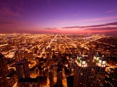 Fotobehang - Chicago bij nacht.