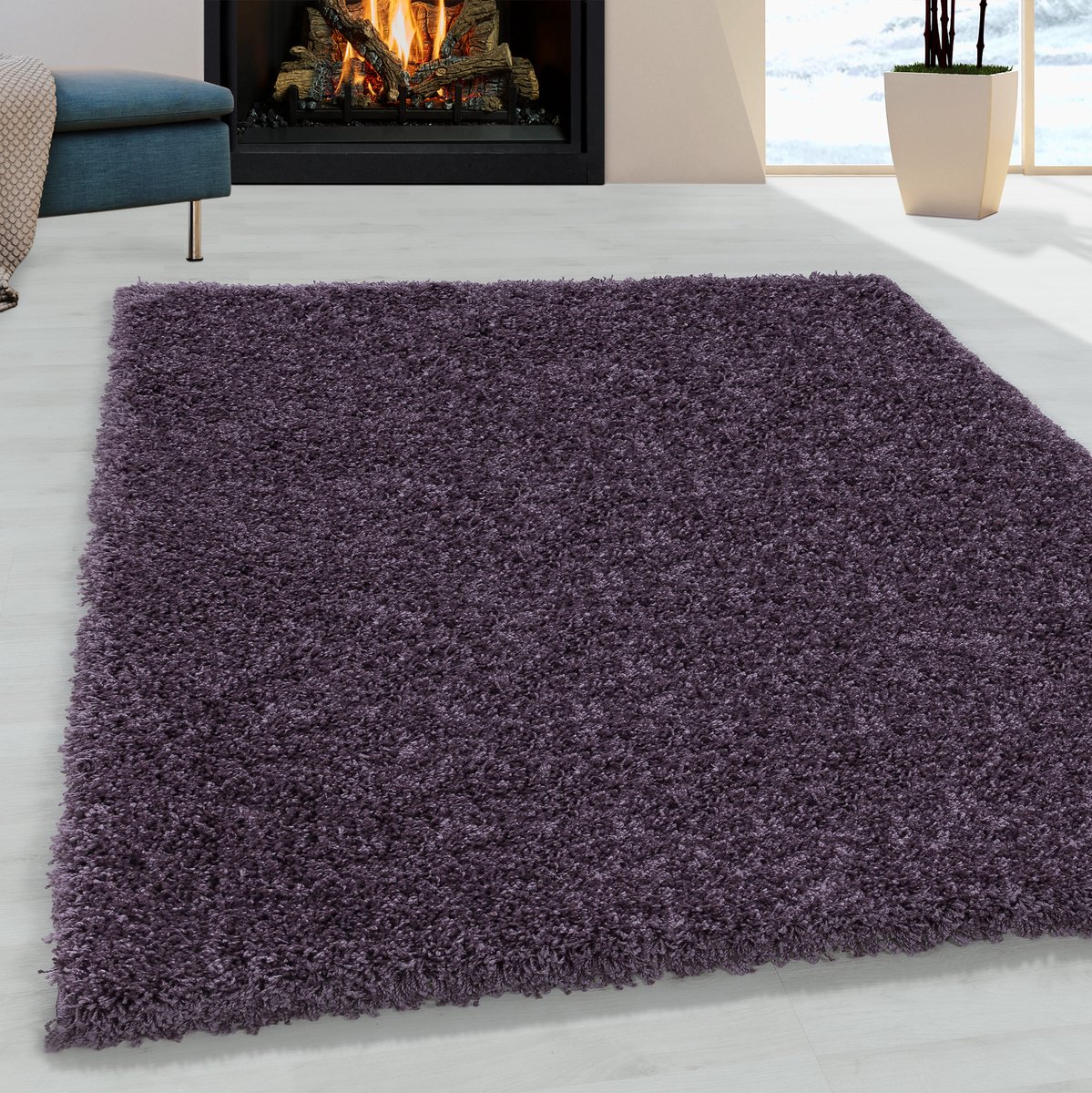 Hoogpolig vloerkleed - Softy Paars 140x200cm
