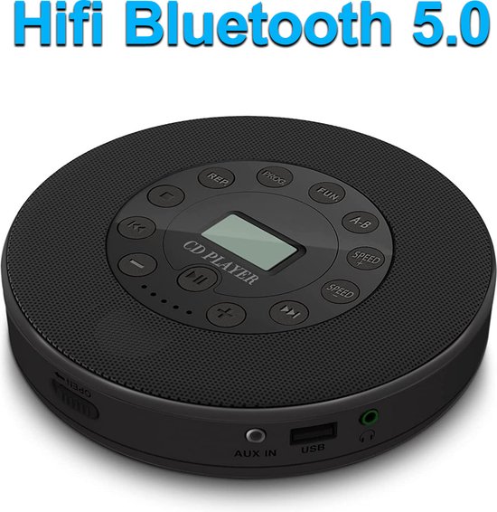 Bolture Discman Bluetooth - Draagbare CD Speler - MP3 - Oplaadbaar - Zwart  | bol.com