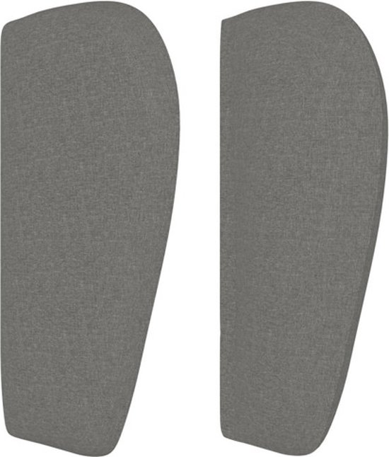 vidaXL Tête de lit avec bords Gris foncé Tissu 93x23x78/88 cm