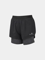 Ronhill Tech Twin Short Women - Pantalons de sports - noir/gris - taille L