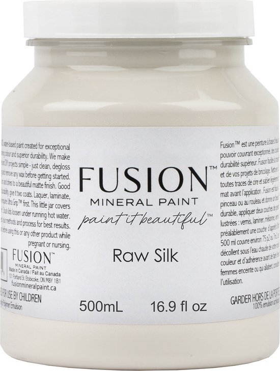 Foto: Fusion mineral paint meubelverf acryl creme raw silk 500 ml