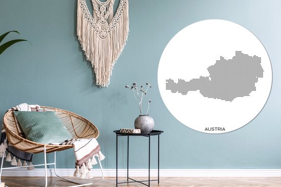 Illustration de l'Autriche en points Assiette en plastique cercle mural ⌀ 140 cm