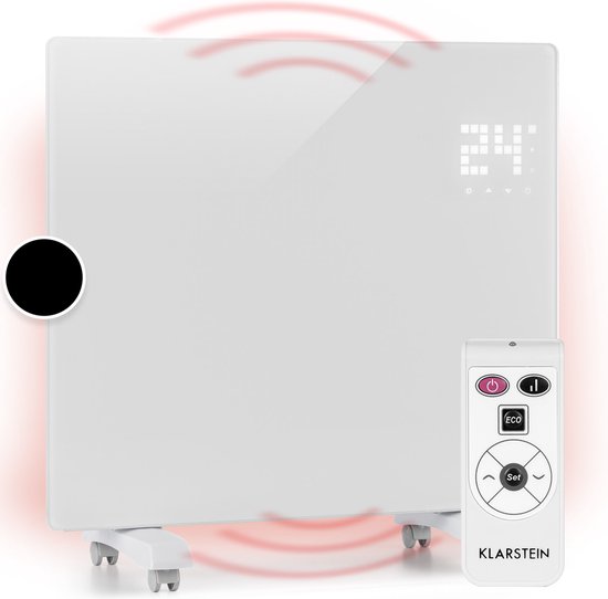 Klarstein Bornholm Curved Ambient • Radiateur à Convection • Chauffage • 1000W / 2000W • Blanc
