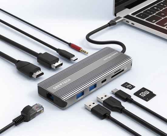 Station d'accueil USB Type-C double affichage pour ordinateur portable -  MST et Power Delivery - 4K