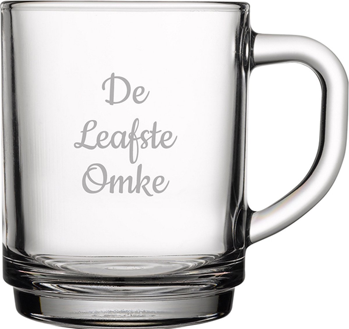 Gegraveerde theeglas 25,5cl De Leafste Omke