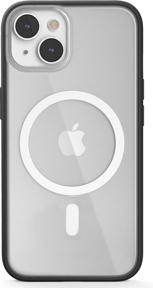 Woodcessories Clear Case Bio MagSafe - geschikt voor iPhone 14 Plus - gemaakt van bio-materialen - geschikt voor MagSafe en draadloos laden - Black-matte