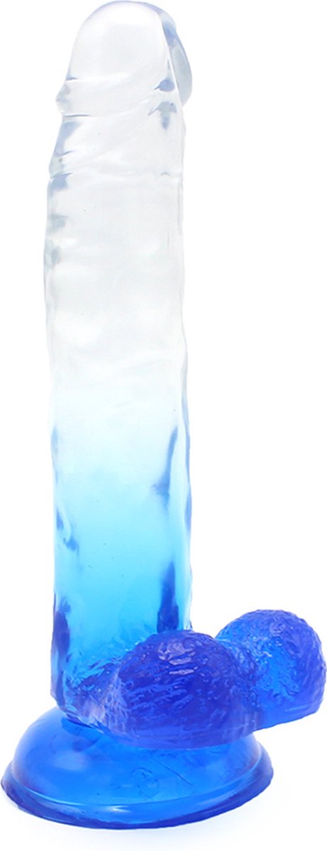 Kiotos Cox Color - Gekleurde Dildo 05 - 20 x 3,2 cm -Transparant/Blauw