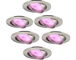 Ledvion - 6X SMART LED Inbouwspot Amsterdam - RVS - Dimbaar