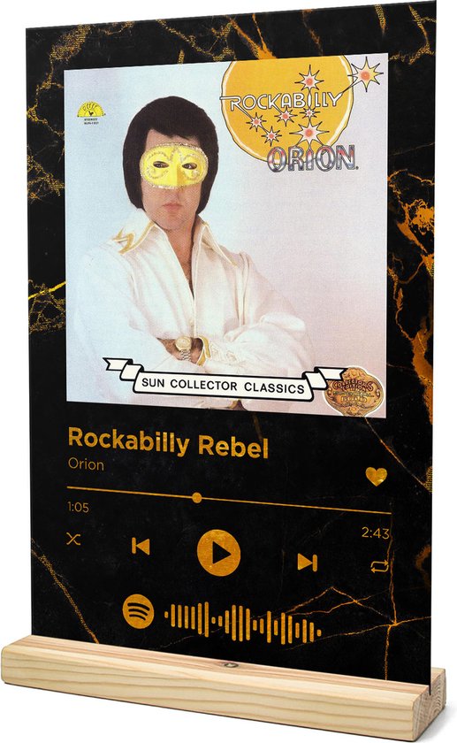 Songr Spotify Muziekbordje - Rockabilly Rebel - Orion - 20x30 - Zwart Goud  - Dibond... | bol.com
