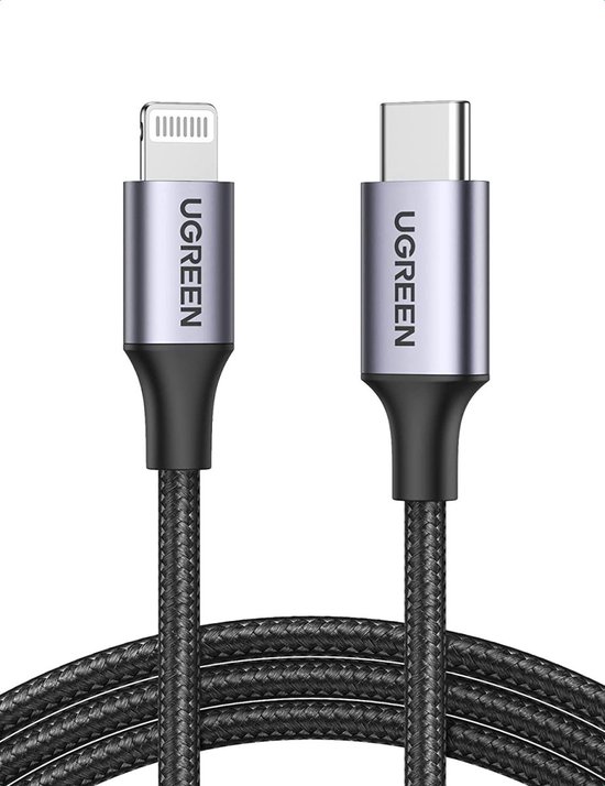 Câble Lightning UGREEN USB C Câble de chargeur en nylon PD certifié MFi  pour iPhone