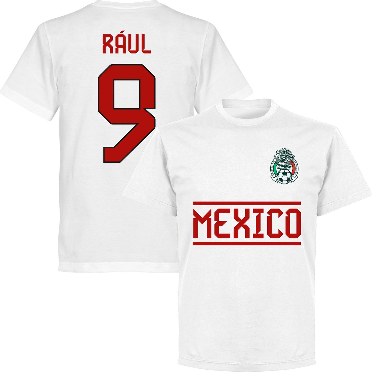 1200x1200.jpg Mexico Raúl 9 Team T-Shirt - Wit - Kinderen - 104 - Afbeelding 1