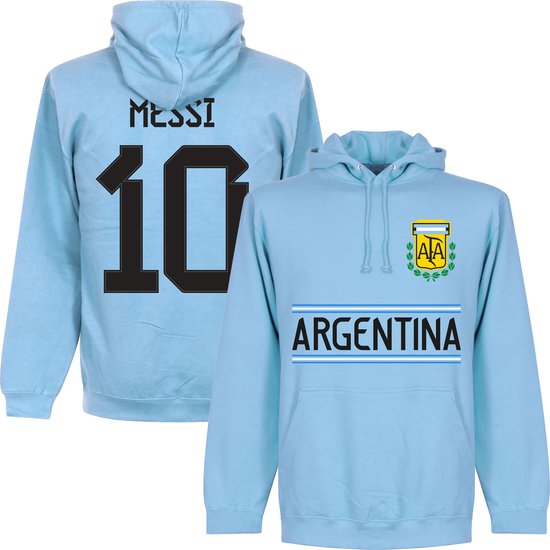 Argentinië Messi 10 Team Hoodie - Lichtblauw - L