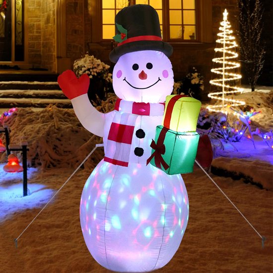 Opblaasbare kerstdolfijn met LED-verlichting en watergolfbasis - buitenvakantiedecoratie voor