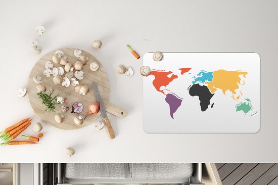 Set de table enfants - Set de table - Napperons plastique - Carte - Monde - Simple - 45x30 cm - 6 pièces - Résistant à la chaleur - Antidérapant - Pad - Amovible