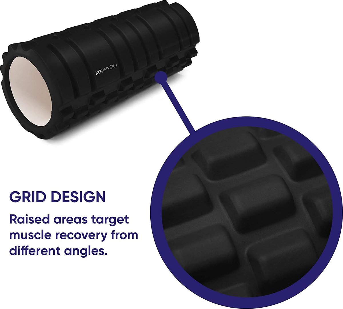 Rouleau De Massage Musculaire KG Physio - Foam Roller Ultraléger 33x13cm - Pour Dos, Jambes, Récupération Sportive