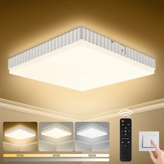 Goeco plafonnière - 70cm - groot - LED - Dimbare - Woonkamer - Slaapkamer