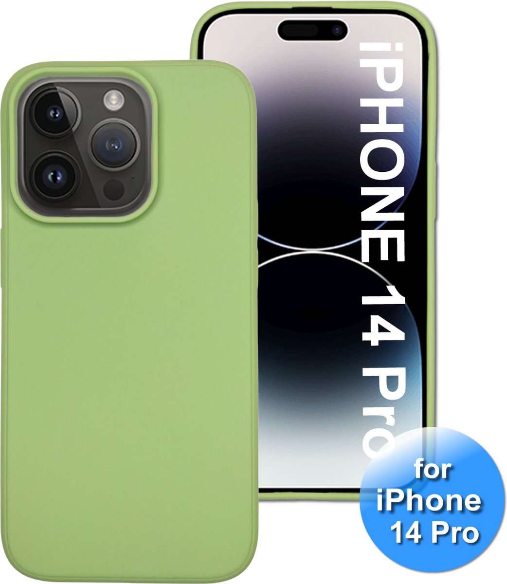 Hoesje geschikt voor de iPhone 14 Pro - telefoonhoesje - Back Cover van Siliconen - Groen