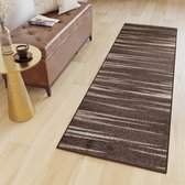 Tapiso Sari Tapijt Loper Bruin Modern Woonkamer Gang Vloerkleed Maat- 90x300