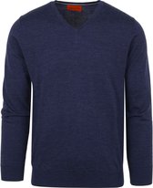 Suitable - Pullover V-Hals Merino Kobalt Blauw - Heren - Maat 3XL - Slim-fit