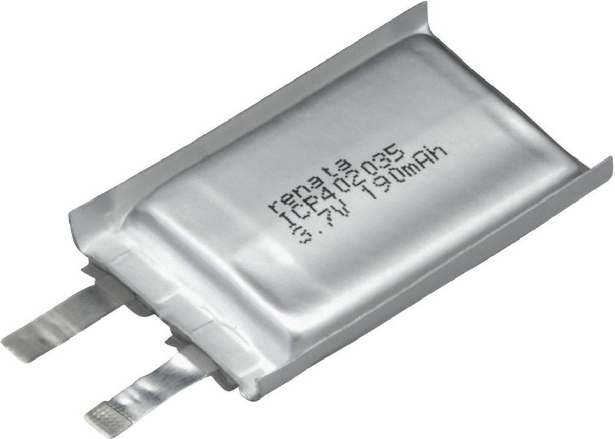 Renata ICP402035 Speciale oplaadbare batterij Prismatisch Platte stekker LiPo 3.7 V 195 mAh
