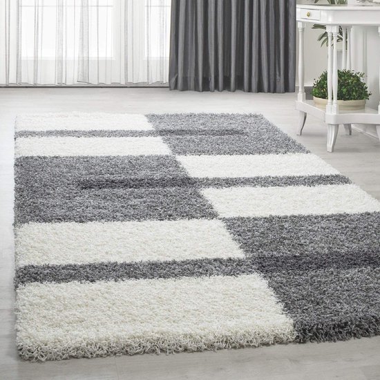 Paco Home Vloerkleed voor woonkamer, slaapkamer/Hoogpolig shaggy vloerkleed in versch. ontwerpen, kleuren en afmetingen, Maat:60x90 cm, Kleur