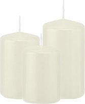 Trend Candles - Stompkaarsen set 6x stuks ivoor wit 8-10-12 cm