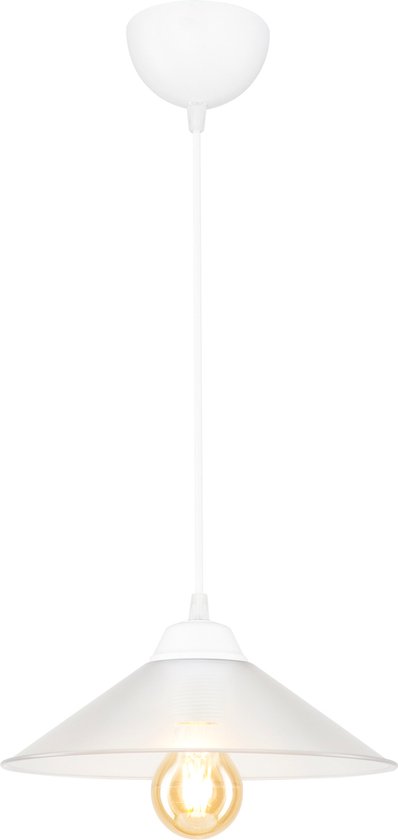 Hanglamp Hereford E27 wit en transparant
