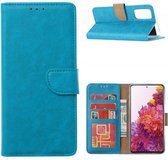 Multimedia & Accessoires PU Lederen Wallet Book Case Hoesje geschikt voor Samsung Galaxy S21 FE 5G – Turquoise - Portemonnee – Met Stand – Kaarthouder – Pasjes Houder – Magneet Sluiting – Bookcase