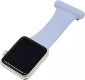 Strap-it Verpleegkundige band - Geschikt voor Apple Watch bandje - Series 1/2/3/4/5/6/7/8/9/SE - Lichtblauw - Siliconen verpleegkundige band - iWatch bandje voor maat: 38 mm 40 mm 41 mm