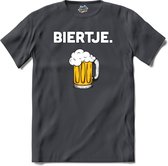 Biertje - Bier kleding cadeau - bierpakket kado idee - grappige bierglazen drank feest teksten en zinnen - T-Shirt - Heren - Mouse Grey - Maat M