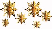 Sneeuwvlokken Decoratie Kerstversiering Sneeuwvlok Hangers Kerstdecoratie Voor Binnen Goud – 6 Stuks