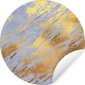 WallCircle - Muurstickers - Behangcirkel - Marmer - Goud - Patronen - ⌀ 30 cm - Muurcirkel - Zelfklevend - Ronde Behangsticker