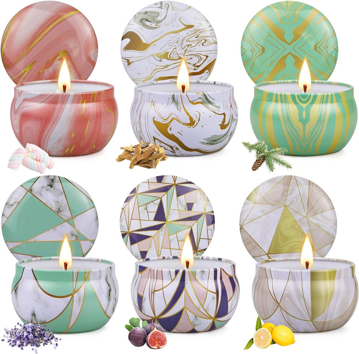 Kaarsenmakerset DIY Kaarsen handwerk - kaars Craft Set, Wicks, Essences, kleurstoffen 6 stuks