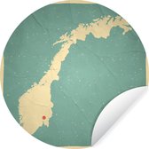 Illustration de la Norvège sur fond bleu azur Sticker mural cercle mural 50x50 cm / cercle papier peint / cercle mural / cercle vivant - auto-adhésif & coupe ronde