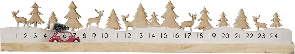 Ginger Ray - Ginger Ray - Adventskalender Kerstsfeer met verplaatsbare auto - 10 x 64 cm