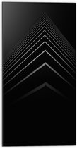 WallClassics - Dibond - Stapel Zwarte Abstracte Platen - 50x100 cm Foto op Aluminium (Met Ophangsysteem)