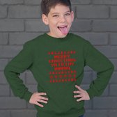 Foute Kersttrui Groen Kind - Merry Christmas Ya Filthy Animal Red (5-6 jaar - MAAT 110/116) - Kerstkleding voor jongens & meisjes