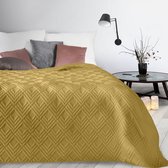 Oneiro’s luxe ALARA Type 1 Beddensprei Oker - 220x240 cm – bedsprei 2 persoons - beige – beddengoed – slaapkamer – spreien – dekens – wonen – slapen