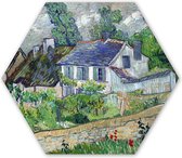 Hexagon wanddecoratie - Kunststof Wanddecoratie - Hexagon Schilderij - Huis in Auvers - Vincent van Gogh - 120x103 cm