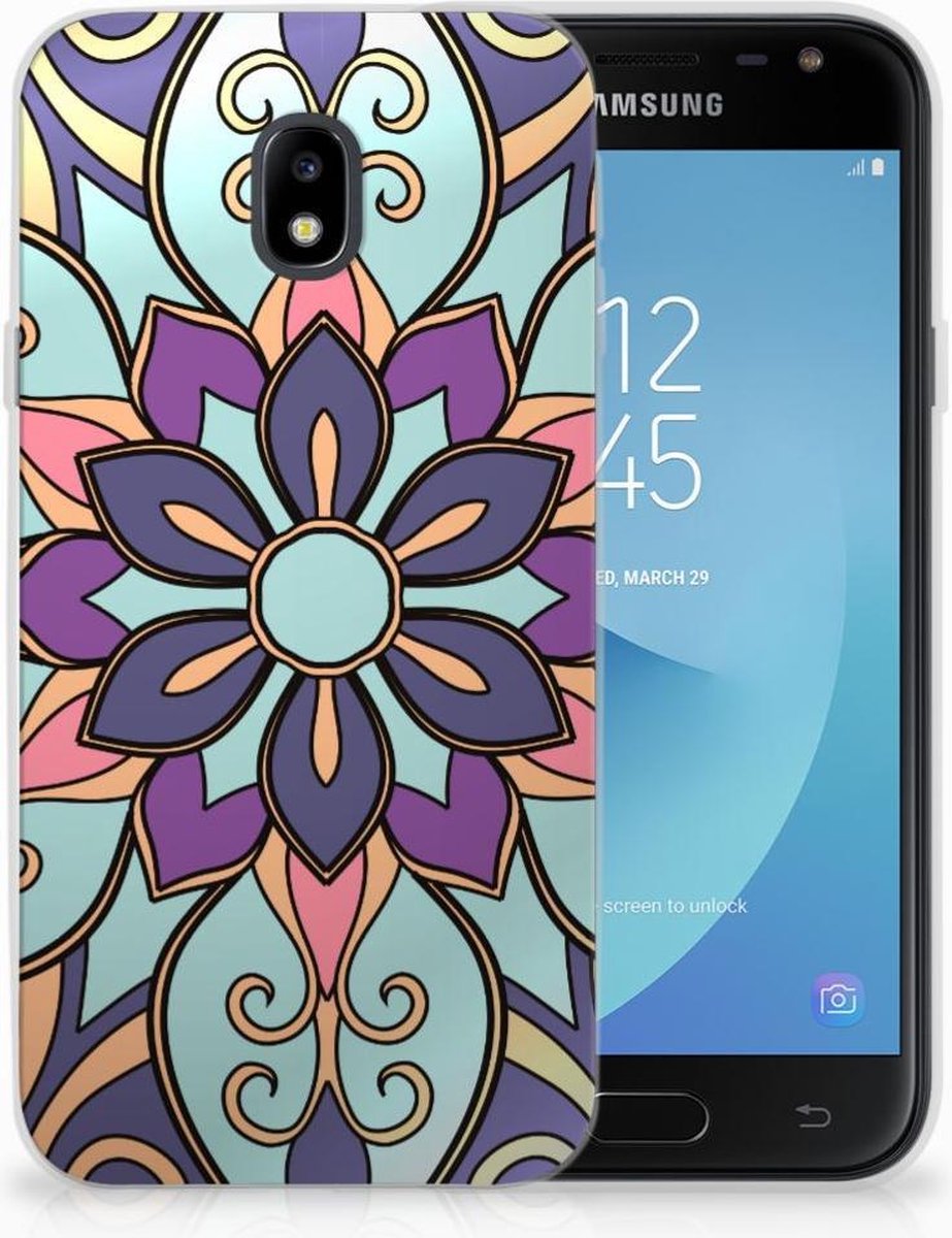 Samsung Galaxy J3 2017 TPU Case Purple Flower