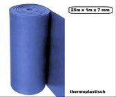 Decoratie foam thermoplastisch BLAUW 25m x 1m x 7 mm.