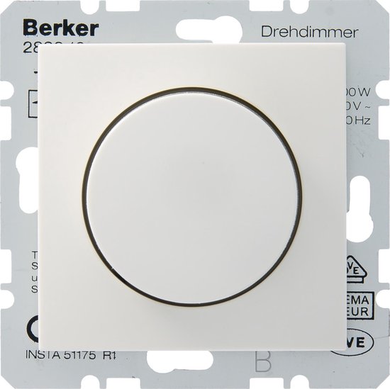 Berker S1 inbouw drukdimmer 230V gloei/halogeen wit 60-400W RAL9001 |  bol.com