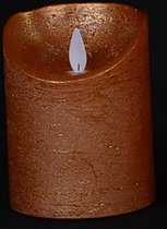 1x Koperen LED kaarsen / stompkaarsen 10 cm - Luxe kaarsen op batterijen met bewegende vlam