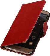 Rood Pull-Up PU Cover Huawei G8 Booktype Wallet Cover