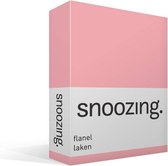 Snoozing - Flanel - Laken - Tweepersoons - 200x260 cm - Roze