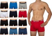 Pierre Calvini - Boxershort Heren - Heren Ondergoed - 12 Stuks - Maat M - Classic Kleuren -Boxershorts Korte Pijp