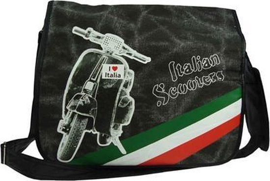 Unisex Schoudertas Antraciet - Italian Scooters